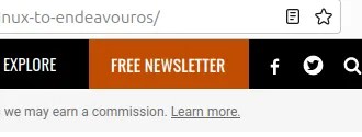 The &ldquo;Free Newsletter&rdquo; block displayed in Google Chrome