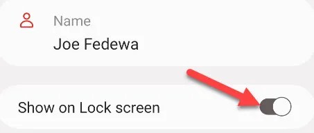 Choose to show on the lock screen.