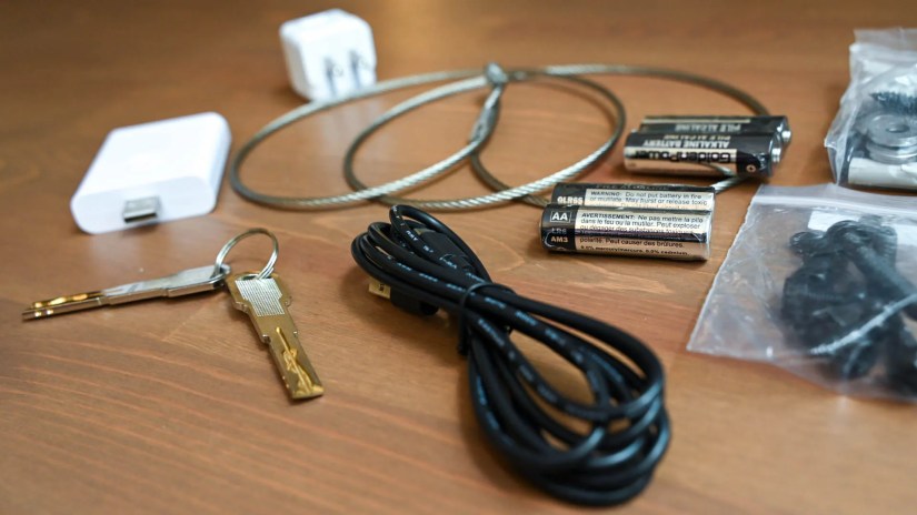 Accessories provided with the Lockly Smart Safe.