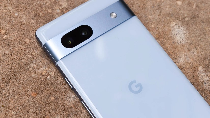 The Google Pixel 7a on concrete