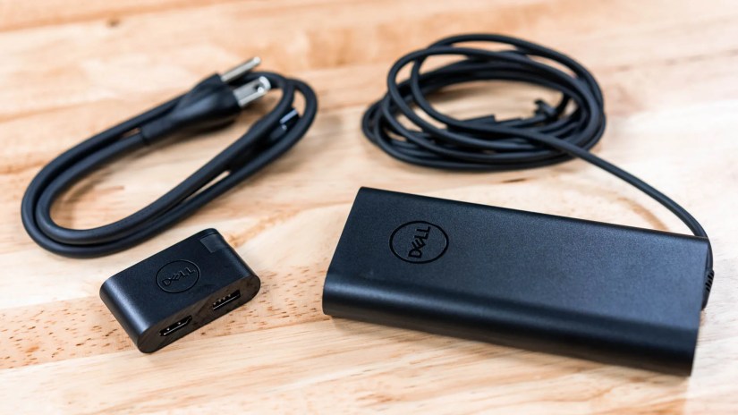Dell XPS 17 charger and adapter.