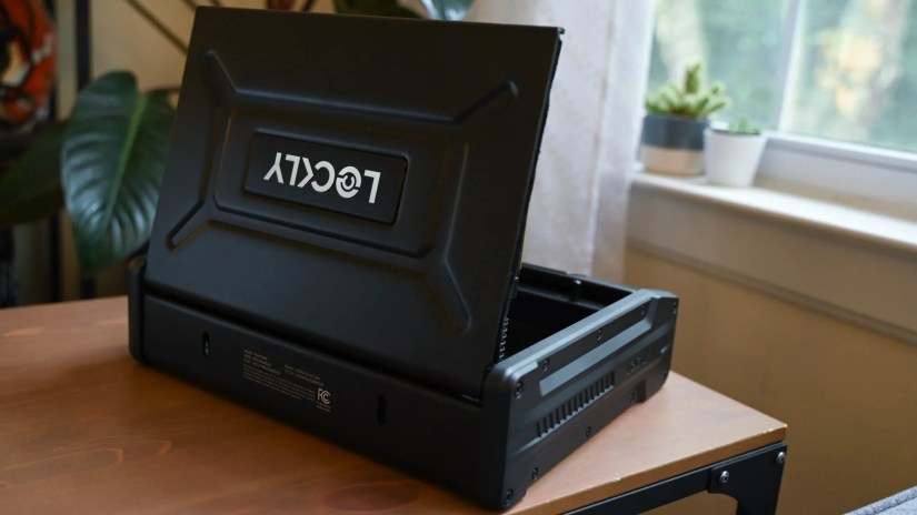 Rear of the opened Lockly Smart Safe.