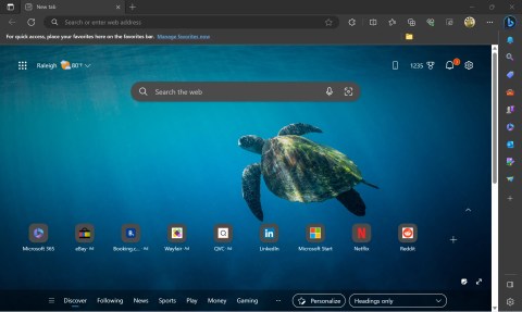 Screenshot of the current dark theme in Microsoft Edge