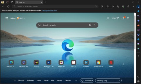 Microsoft Edge screenshot with new dark theme