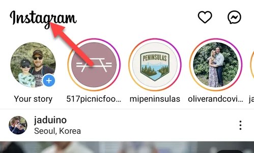 Tap the Instagram logo.