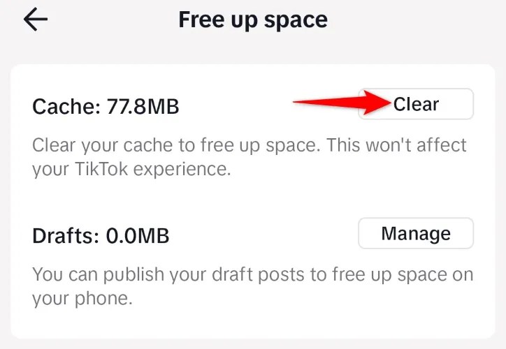 Select &ldquo;Clear&rdquo; next to &ldquo;Cache.&quot;