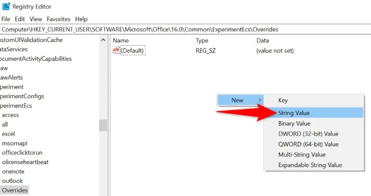 Select New followed by String Value.