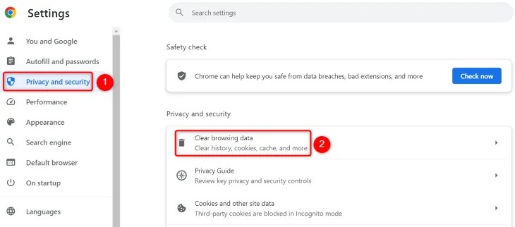 Select &ldquo;Clear Browsing Data.&quot;