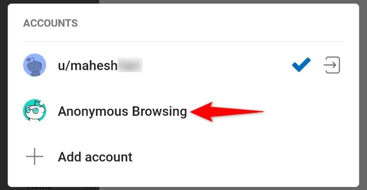 Select &ldquo;Anonymous Browsing.&quot;