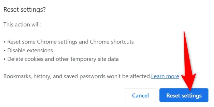Choose &ldquo;Reset Settings.&quot;