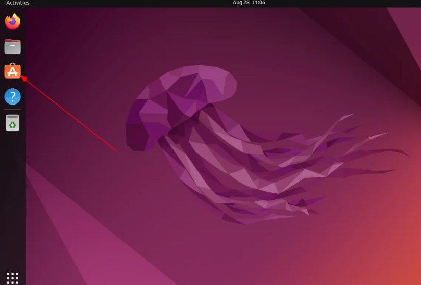click on the ubuntu software center icon