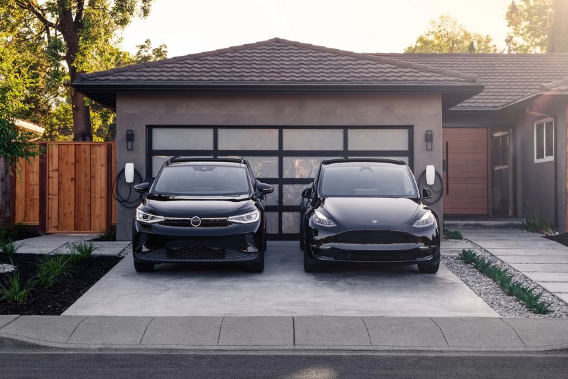 Two different EVs using Tesla&rsquo;s new universal home charger.
