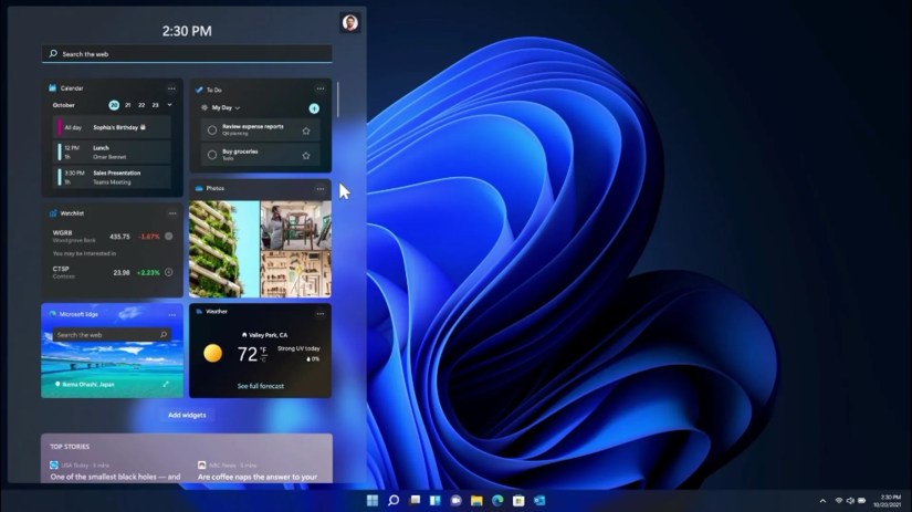 Windows 11 widgets