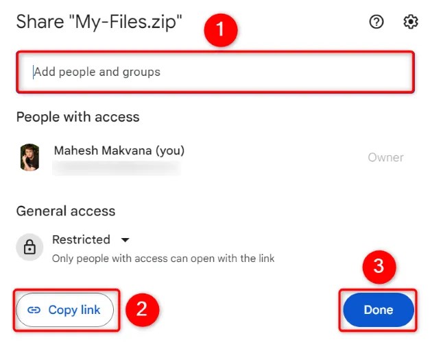 Share a Google Drive file.