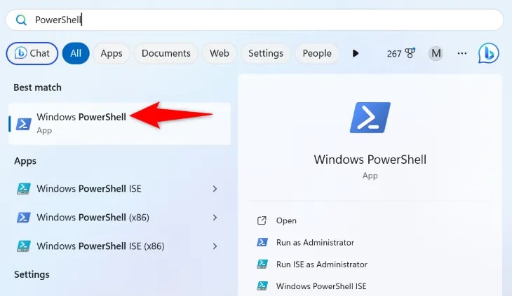 Select PowerShell.