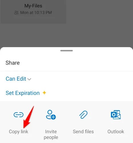 Select &ldquo;Copy Link&rdquo; in the menu.