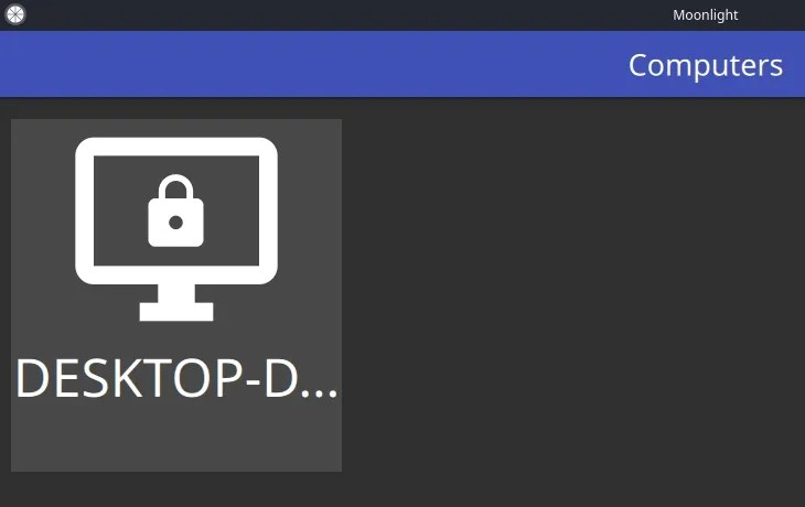 Once you open Moonlight you should see a PC icon with a lock over it