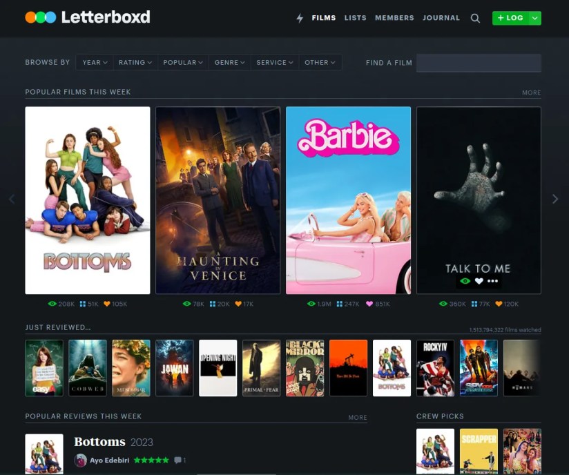 Letterboxd reviews.