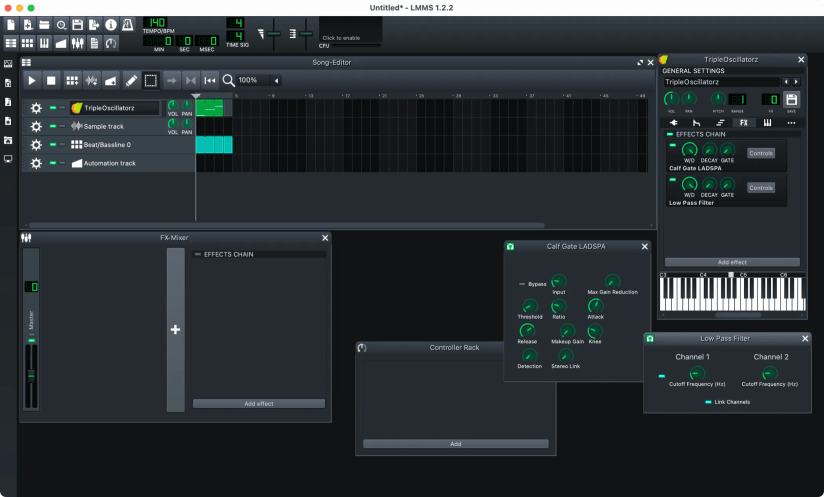 Free and open source DAW LMMS