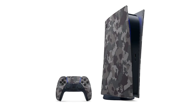 Sony PS5 Gray Camouflage console cover