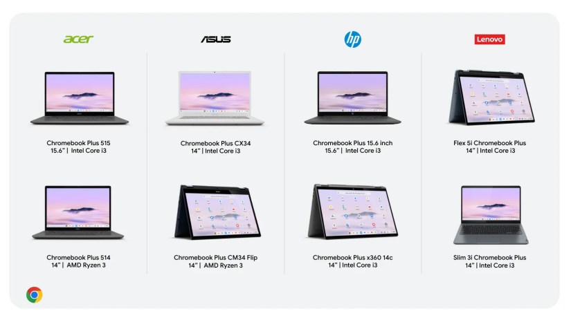 Gallery of Chromebook Plus laptops