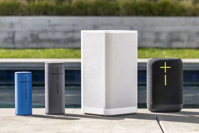 Entire lineup of Ultimate Ears boom speakers.