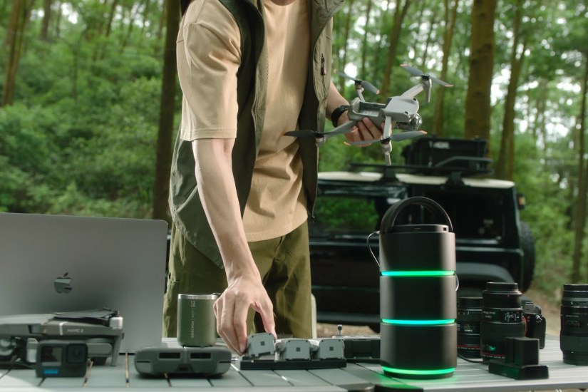yooatom batteries on camping table outside