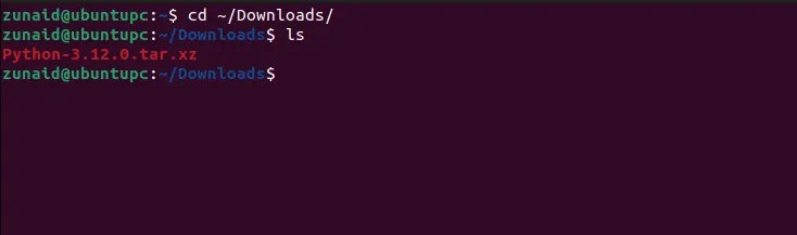 use the cd command to go to the downloads directory