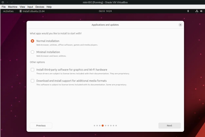 The normal (full) and Minimal (stripped back) installation options in Lunar Lobster