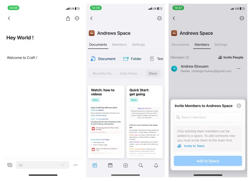 Craft App for iPhone