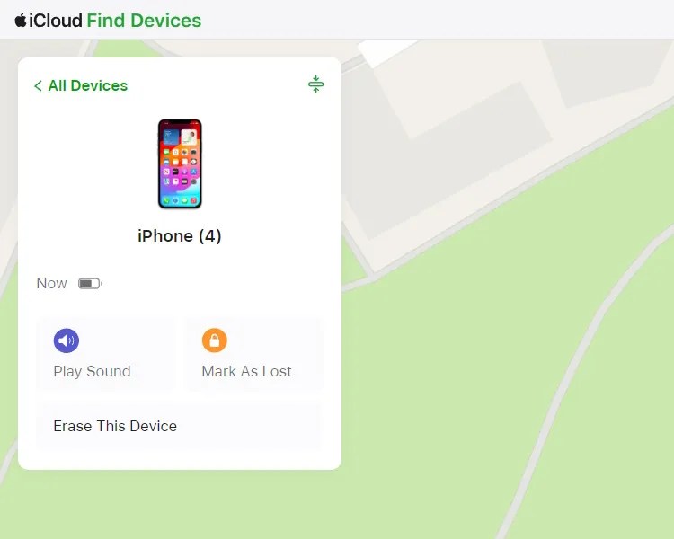 find my option in icloud showing phone location