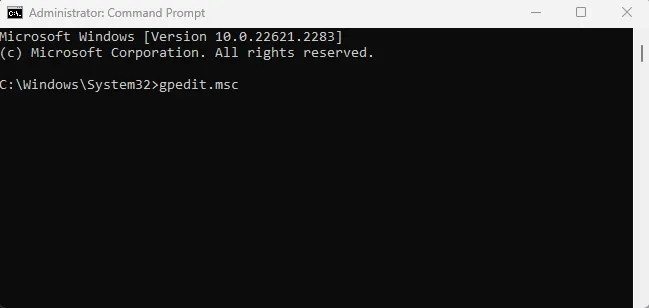 Open Group Policy Editor using Command Prompt