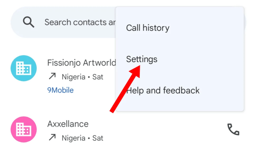 Select settings.