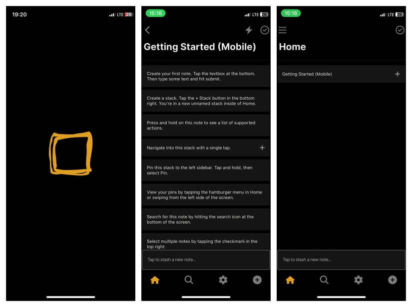 Stashpad App for iPhone