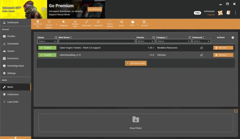 Install and enable Cyberpunk 2077 mods through Vortex