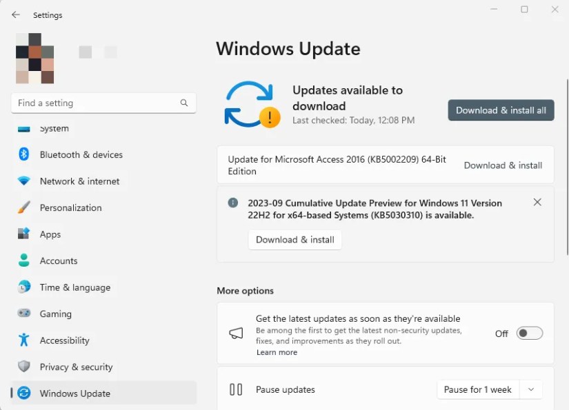 Open Settings and navigate to Windows Update
