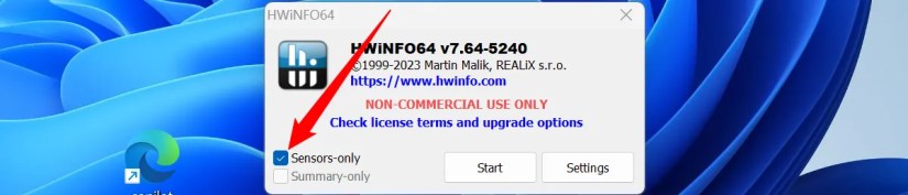 Select &ldquo;Sensors-only&rdquo; and then click &ldquo;Start.&quot;