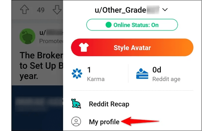 Select &ldquo;My Profile&rdquo; in the menu.