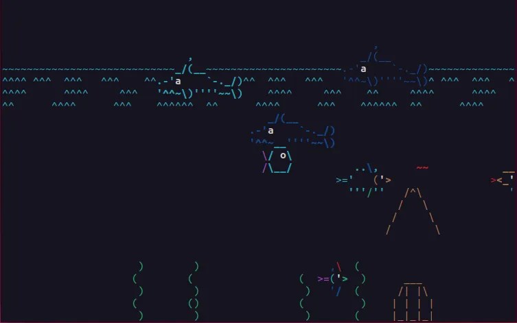 Fishes swimming under the sea in your Linux terminal