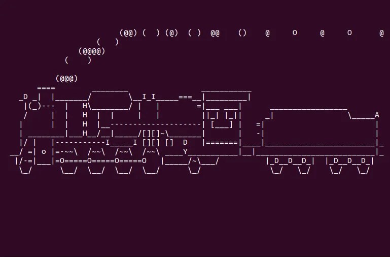 The sl command making a train run on your Linux terminal