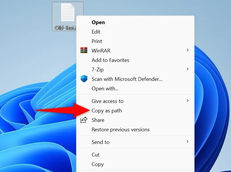 &lsquo;Copy as Path&rsquo; highlighted in Windows 11&rsquo;s context menu.