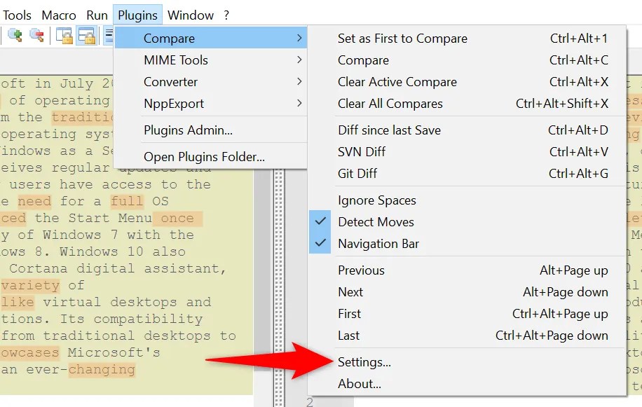 How to Compare Two Files in Notepad++