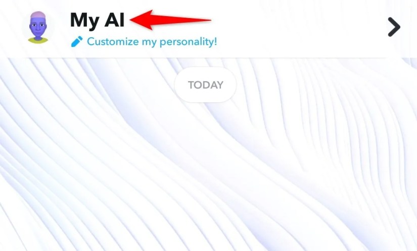 &lsquo;My AI&rsquo; header highlighted in Snapchat.