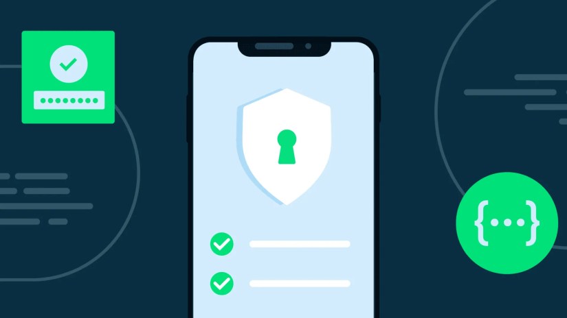 Android security image with a keyhole.