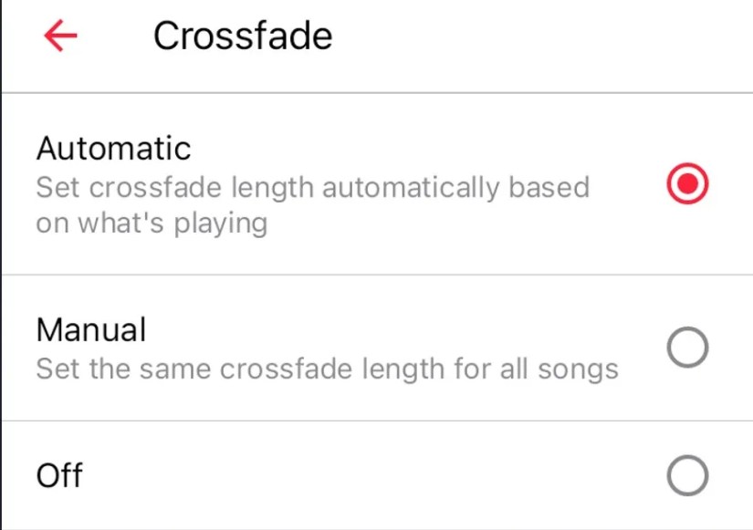 Automatic option  in Apple Music Android.