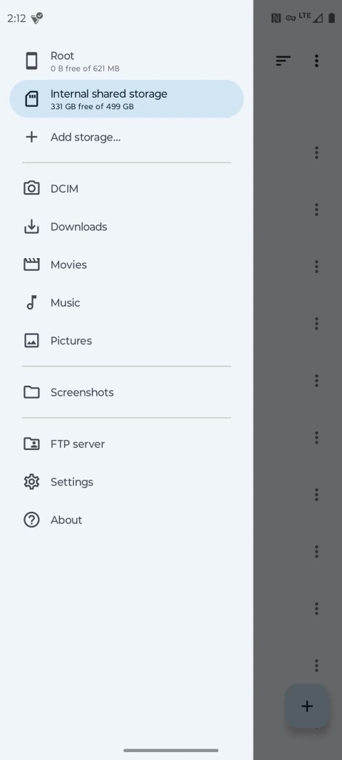 The sidebar within Material Files.