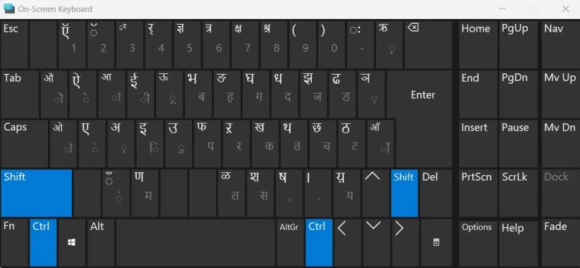 Onscreen keyboard on Windows