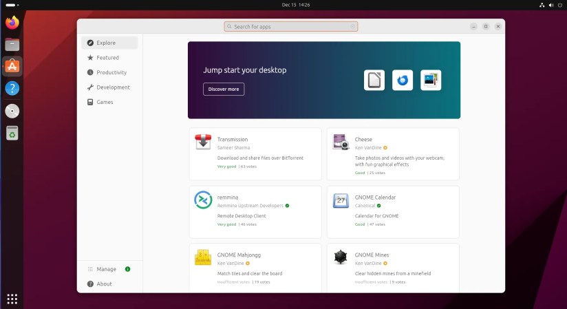 Ubuntu 23.10 debuts a new app store.