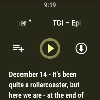 Wear Cast displaying a list of podcast episodes.