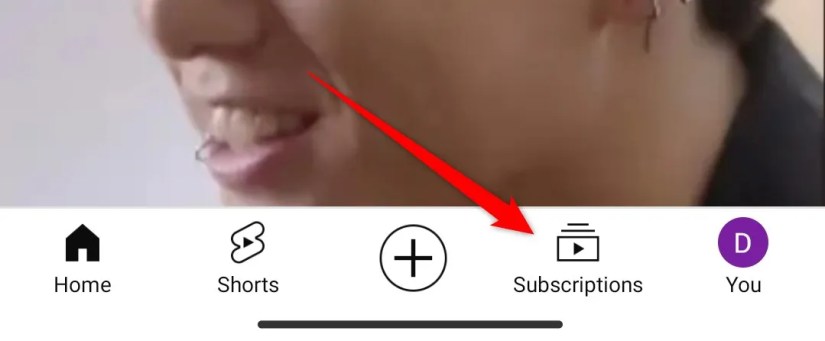 A screenshot of the YouTube app homepage